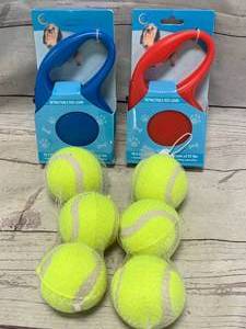 lot 81 image: Two Dog Leashes & Balls