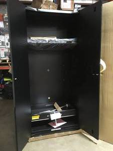 Husky Heavy Duty Welded 20-Gauge Steel Freestanding Garage Cabinet in Black (36 in. W x 81 in. H x 24 in. D)not used