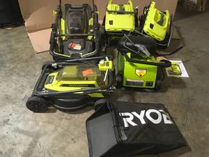 Lot of Ryobi Cordless Lawnmowers used Tool Only