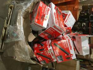 Gaylord full of assorted outdoor Tools various conditions used see pictures