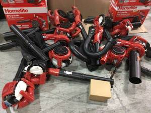 Lot of assorted Homelite Glas Leaf Blowers various conditions see pictures