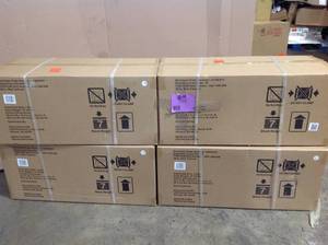 lot 5 image: Husky Ready-to-Assemble 24-Gauge Steel Wall Mounted Garage Cabinet in Black (28 in. W x 29 in. H x 12 in. D) not used