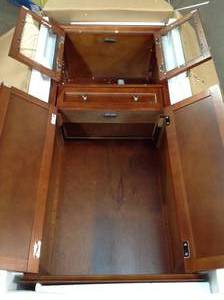 lot 15 image: Home Decorators Hampton Harbor 25 in. W 4-Door Tall Cabinet in Sequoia see pictures
