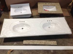 lot 32 image: Lot of assorted Vanity Tops not used see pictures