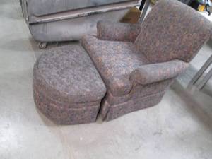 lot 52 image: Dark Floral Print Upholstered Armch...