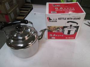 lot 154 image: 4L Stainless Whistling Tea Kettle...