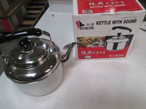 lot 155 image: 4L Stainless Whistling Tea Kettle...