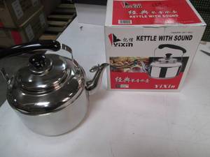lot 156 image: 4L Stainless Whistling Tea Kettle...