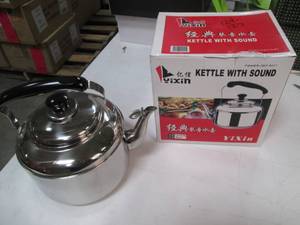 lot 159 image: 4L Stainless Whistling Tea Kettle...