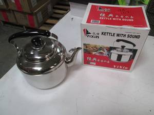 lot 161 image: 4L Stainless Whistling Tea Kettle...