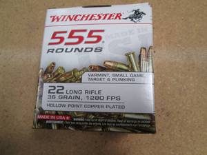 lot 100 image: Winchester 22 Long Rifle 36 grain 1...