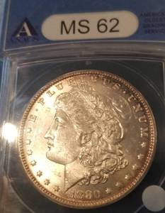 1880-O MORGAN SILVER DOLLAR MS62 ANACS