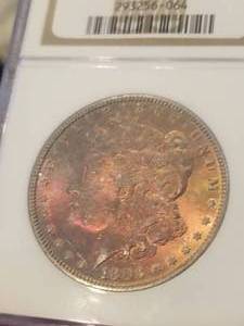 1883 MORGAN SILVER DOLLAR MS65 NGC BEAUTIFUL TONING