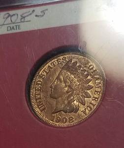 1908-S INDIAN HEAD CENT BU-UNC