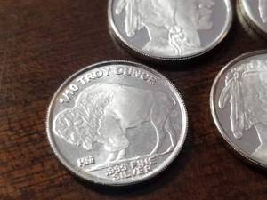 12 TROY OZ. .999 FINE SILVER 5X 110th Oz SILVER INDIAN BUFFALO DESIGN