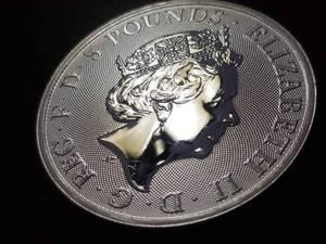 2021 QUEENS BEAST 2 TROY OZ. .999 FINE SILVER GREYHOUND