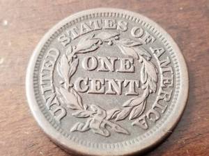 1851 US BRAIDED HAIR LARGE CENT XF