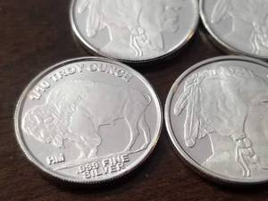 12 TROY OZ. .999 FINE SILVER 5X 110th Oz SILVER INDIAN BUFFALO DESIGN