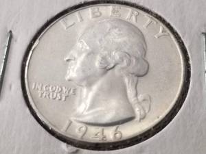 1946 BU WASHINGTON SILVER QUARTER