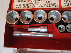lot 131 image: 34 Socket Set, Ratchets, Breaker Bars