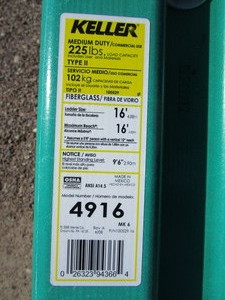 lot 229 image: Keller 16 Fiberglass Extension Ladder