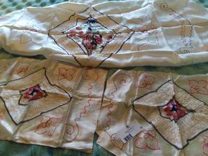lot 25 image: Vintage 1950s Bed Cover W Pillow Shams From Japan