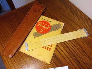 lot 117 image: Vintage Pickett Log Duplex Pocket Speed Slide Rule Leather Case With Booklet (Seen Online for $200)