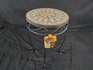 lot 27 image: New Mosaic Tile Plant Stand