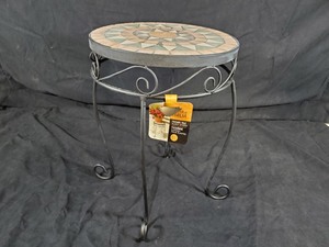 lot 28 image: New Mosaic Tile Plant Stand