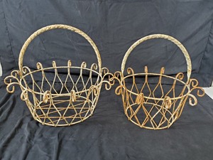 lot 50 image: 2 New Recycled Metal Shabby Chic Baskets