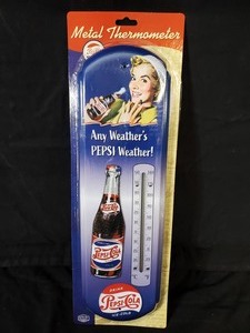 lot 95 image: New Pepsi Cola Metal Thermometer