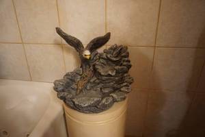 lot 29 image: Ceramic Eagle Waterfall Fountain With Base