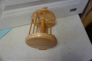 lot 63 image: Wood Fishing Reel Toilet Paper Roll Holder