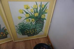 lot 110 image: 2  - Large Framed Floral Themed Prints