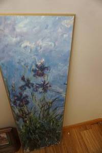 lot 114 image: Framed Pheasant Print With Bright Colored Floral Display