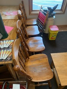 lot 33 image: 4 - High Back Wood Dining Room Chairs