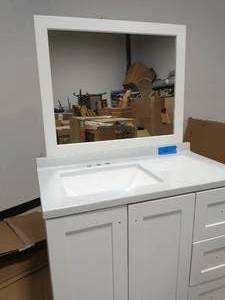 lot 4 image: GLACIAR BAY BANNISTER VANITY COMBO WITH MIRROR
