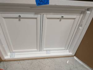 lot 30 image: HOME DECORATORS COLLECTION Hampton Harbor 35 in. Double Tilt-Out Hamper in White