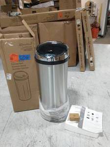 lot 34 image: ITOUCHLESS 13 Gal. Round Automatic Infrared Sensor Stainless Steel Trash Can with Odor Control System