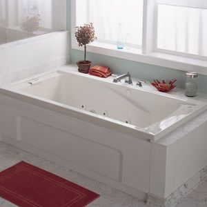 lot 21 image: AMERICAN STANDAR Evolution 60 in. x 36 in. Whirlpool Tub with EverClean Reversible Drain in White