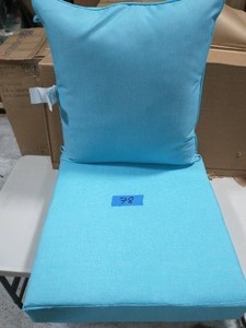 lot 78 image: 24 in. x 22.5 in. Pool Blue Leala Texture 2-Piece Deep Seating Outdoor Lounge Chair Cushion