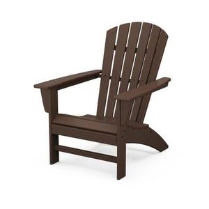 lot 41 image: POLYWOOD Grant Park Traditional Curveback Teak Plastic Outdoor Patio Adirondack Chair