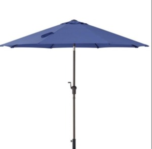 lot 17 image: HAMPTON BAY 9 ft. Aluminum Market Crank and Tilt Patio Umbrella in Sky Blue