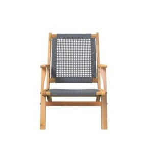lot 14 image: PATIO SENSE Wood Outdoor Lounge Chair in Gray