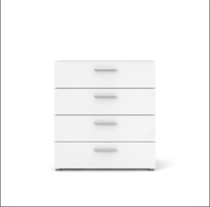 lot 31 image: Austin 4-Drawer White Chest of Drawers