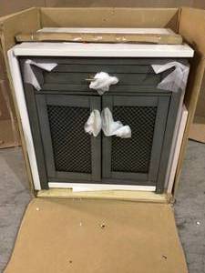 lot 21 image: Erinton 30 in. W x 21 in. D Vanity in Antique Grey with Engineered Stone Vanity Top in White with White Basin by Home Decorators Collection Customer Returns See Pictures