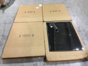 lot 28 image: Lot of 4 better bevel 30 in. W x 40 in. H Frameless Copper-Free Rectangular Beveled Edge Bathroom Vanity Mirror Customer Returns See Pictures