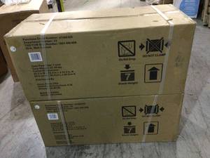 lot 37 image: Lot of 2 Ready-to-Assemble 24-Gauge Steel Wall Mounted Garage Cabinet in Black (28 in. W x 29 in. H x 12 in. D) by Husky Customer Returns See Pictures