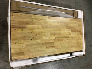 lot 38 image: 52 in. Adjustable Height Work Table with 2-Drawers in Black by Husky Customer Returns See Pictures