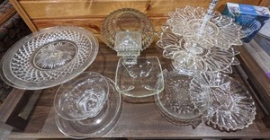 lot 49 image: Lead Crystal, Cut Glass Serving Pieces - Ornate to Simplistic